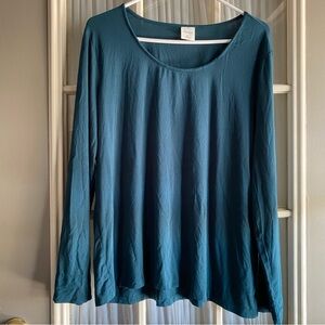 Soma pine green long sleeve rayon pajama top